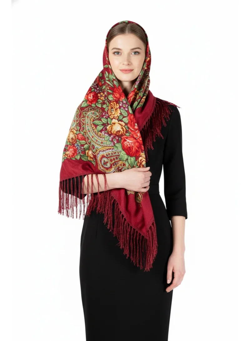 Bidani Majestic Red Rose Heritage Shawl